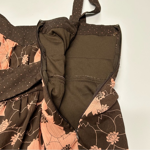 Vintage Mixit Y2k Babydoll Top Size L Sleeveless Dark Floral Forest Fairy Boho - Picture 5 of 9